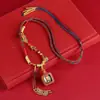 Corda Trançada de Xizang Cordão Elegante para Thangka Cordão com Pingente de Cera de Abelha e Cinábrio Cordão de Colar de Buda Corda Colorida Tecida à Mão