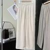 Otoño e Invierno Nueva Llegada Forrado de Felpa Engrosado Cintura Alta Elagite Ajustado Pierna Ancha Pantalones Todo Combinable Moderno Casual Pantalones Rectos Estrechos