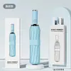 Guarda-chuva com Efeito Madeira, Manual, Ampliado e Reforçado, Revestimento Preto, Proteção Solar e Contra Chuva, Logo Personalizado, Proteção Solar, Guarda-chuva Solar Dobrável
