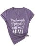 Mis Personas Favoritas Llaman Amazon Ebay Estación Independiente Elegante Casual Camiseta de Manga Corta con Cuello en V para Mujer