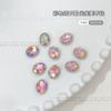 Ovo- em forma de diamante cor apontou especial- em forma de diamante branco rosa super flash oval pombo ovo k9 vidro unhas jóias atacado