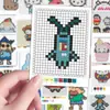 144 Peças de Adesivos de Desenho com Contas de Quebra-Cabeça Pixel Art Materiais de Adesivo DIY para Decoração de Caderno DIY Versão Q