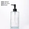 Frasco de álcool em gel de vidro transparente transfronteiriço frasco de loção frasco de vidro criativo frasco vazio de gel de banho shampoo em estoque atacado