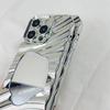 Espejo de Onda Tridimensional Galvanizado Adecuado para Funda de Teléfono iPhone 15 Pro Max, Apple 16 Anticaída, 14 Pro para Mujeres, 13