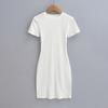 G007-24 Vestido tubo de manga corta con cuello redondo, ajustado, sexy, estilo coreano, para principios de primavera, para chicas calientes, estilo puro deseo