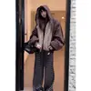 Chaqueta acolchada reversible estilo coreano para mujer, corta, holgada, cálida y engrosada para otoño e invierno