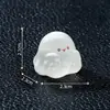 Figurita de fantasma pequeño linda translúcida luminosa de Halloween, adorable accesorio de decoración DIY, adorno de escritorio para paisaje en miniatura