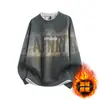 Moletom Masculino Primavera e Outono Novo Estilo Manga Longa Moda Jovem Tendência Marca Multicor Top Gola Redonda Pulôver Moletom Camiseta para Homens