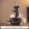 Lámpara Zen Círculo Mano de Buda Flor de Loto Quemador de Incienso de Flujo Inverso Hogar Interior Retro Quemador de Sándalo Quemador de Incienso Quemador de Aromaterapia Adornos
