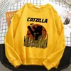 Sudadera de Gato Estilo Japonés para Mujer Talla Europea Transfronteriza Sudadera con Capucha Básica Cálida de Lana Pulóver de Dibujos Animados con Cuello Redondo