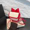 2026 Bolso Mini Cuadrado Nuevo Estilo Lazo, Bolso Cruzado para Niña Lindo, Bolso Sencillo y de Moda para Labial, Bolso para Teléfono Móvil