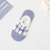 Calcetines invisibles de tobillo para mujer estilo japonés controlados a cuadros calcetines bajos de silicona para mujer algodón degradado A cuadros transpirables calcetines de mujer
