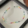 Design de Nicho Estilo Coreano Prata Esterlina 925 Feito à Mão Tornozeleira Arco-Íris com Contas, Elástica, Delicada, Fresca, Elegante e Fofa Corrente de Pé