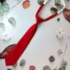 Corbata JK de Color Sólido para Mujer Sin Sarga Básica para Camisa Escolar Combinable Corbata Lazo Rojo Vino Café