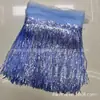 Encaje de flecos de lentejuelas de 20 cm de ancho, hojas, barba, encaje de flecos de baile latino, accesorios de encaje para ropa de baile DIY
