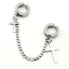 2019 Nuevo Producto Cheng con personalidad masculina de moda pendientes de clip para oreja unidos de doble agujero para oreja fabricantes suministro directo accesorios para ropa accesorios