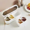 Caja de Condimentos Dividida de Lujo Ligero, Caja de Almacenamiento de Condimentos para Cocina Doméstica, Caja de Condimentos de Grado Alimenticio, Frasco de Plástico para Condimentos con Tapa