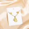 Conjunto de Collar y Pendientes de Acero Inoxidable de Diseño de Moda Transfronterizo Europeo y Americano, Elegante Cadena para Clavícula Geométrica Metálica en Forma de Corazón