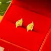 Pendientes de Flor de Estilo Étnico Moda al por Mayor Chapados en Cobre Oro Real de 24 Quilates Pendientes Sencillos de Flor de Rosa Pendientes de Oro de Arena Vietnamita para Mujer