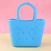 Monedero de Silicona para Niños Mini Agujero Bolso de Mano Bolsa de Almacenamiento para la Playa Color Macarrón DIY