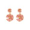 Aretes de Esmalte de Margarita Europeos y Americanos para Mujer de Plata 925 Sencillos Modernos Pequeños de Broche 925 Aretes de Flor Estilo Frío