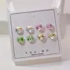 Aretes de Trébol de Cuatro Hojas de Cristal, Aretes de Resina de Alto Brillo con Circonita, Venta al por Mayor desde Fabricante, Suministro para Tiktok, Sensación de Alta Gama, Hipoalergénicos