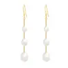 2024 Amazon Pendientes Largos de Borla con Colgante de Perla Pendientes de Hilo para Mujer Versátiles Novia Boda