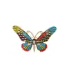Broche Criativo Fofo Novo Estilo Europeu e Americano Transfronteiriço com Design de Borboleta, Strass, Esmalte e Acabamento de Gotejamento de Óleo, Direto do Fabricante