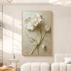 Pintura decorativa de porche estilo crema, mural de pared de fondo de sofá de sala de estar de alto nivel, pintura colgante de piso de flor abstracta para dormitorio