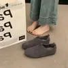 Mocassins de Veludo Planos Estilo Retro Francês de Nicho, Sapatos Slip-On Gorro Novo Estilo Inverno, Sapatos Femininos de Solado Macio