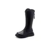Botas Martin de Moda Versátiles para Niños 2026 Otoño/Invierno Nuevo Estilo Botas Largas de Suela Suave para Niños Mayores con Forro de Felpa Botas de Cuero Modernas