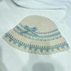 Sombrero de Pescador Tejido de Color Contrastante con Lazo Dulce Japonés Sombrero de Cuenca Pequeño Casual para Niños Cuatro Estaciones Sombrero Cubo de Moda