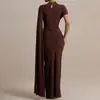 Saia de Cor Sólida Simples de Alta Qualidade Estreita Cobrindo a Cintura e o Quadril Estilo Dama Sexy Vestido Elegante Outono e Inverno Novo Estilo Transfronteiriço