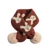 Cachecol Cruzado de Tricô Fofo Estilo Coreano para Crianças, Meninos e Meninas, Aquecedor de Pescoço de Lã Quente e Estiloso para Outono e Inverno