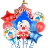 Set de Globos de Payaso Estilizado Decoración de Cumpleaños de Circo Decoración Festiva para Eventos Navideños Globo de Película de Aluminio