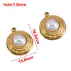 Acero Inoxidable Transfronterizo Flor Francesa Retro Ovalada Perla de Imitación Colgante DIY Collar Pendientes Accesorios Mayoreo