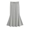 YPFF Moda Feminina Suave Vento Puro Quadril Saia Rabo de Peixe Cintura Alta Apertada Sexy Cintura Alta Spice Girl Saia de Meio Comprimento