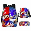 Nueva Mochila Escolar de Dibujos Animados de Mario de Amazon Mochila para Estudiantes de Primaria y Secundaria Mochila Super Mario Juego de Tres Piezas en Stock