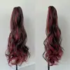 Peluca de cola de caballo de alta temperatura para mujer, con mecanismo de seda, ondas grandes, cola de caballo, cabello largo y rizado, trenza grande, Tiktok