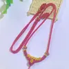 Colar de Corda Oito Fios Nó Flor de Pessegueiro Tecido à Mão Acessórios de Joias DIY Ouro Areia Jade Fivela da Paz Lótus Fábrica Atacado