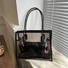 Bolso Casual Transparente Coreano de Moda de Gran Capacidad Primavera 2024 Nuevo Versátil Ins Hombro Axila Bolso Tote
