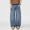 Ropa de hombre de moda / Nueva colección de primavera: jeans de pierna ancha, corte holgado, corte recto, de alta costura, retro, con pierna curva para hombre
