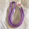 Estilo Infantil Trenza Retorcida Mixta Simple Funda para Teléfono Móvil Cuerda Diagonal Colgante Cuerda Larga Bolsa Universal Cámara CCD Femenina D