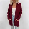 Otoño/Invierno 2026 Europeo y Americano Transfronterizo Estación Independiente de Amazon Nuevo Suéter para Mujer, de Punto Grueso Color Sólido Holgado de Longitud Media