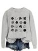 Comercio exterior eBay estación independiente europea y americana suéter casual para mujer con estampado de trébol otoño e invierno top interior de manga larga