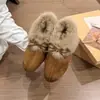Primeiro Encontro Ji Sapatos de Plataforma Retrô com Lã para Mulheres Sapatos Birkenstock 2026 Outono/Inverno Novo Slip-on Fofo