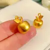 Tienda de Oro Mismo Estilo Oro Cepillado Colgante de Manzana Colgante Pequeño de Manzana de Navidad Collar Puesto de Regalos Navideños Venta al por Mayor