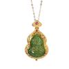 Um Veado Prata S925 Prata Esterlina Banhado a Ouro Hetian Jade Jaspe Retro Xiangyun Ruyi Oco Cabaça Pingente Temperamento Pingente