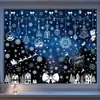 Decoraciones navideñas, pegatinas de cristal de copo de nieve, arreglo de escena para ventana de centro comercial, guirnalda de bolas colgantes soñadoras, pegatinas electrostáticas