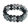 Estilo Popular de Douyin Jade Fragmentos Crujido Cuentas Redondas Pulsera de Cristal Simple Bicolor Crujido de Hielo Llamativo Transparente con Cuentas 10mm